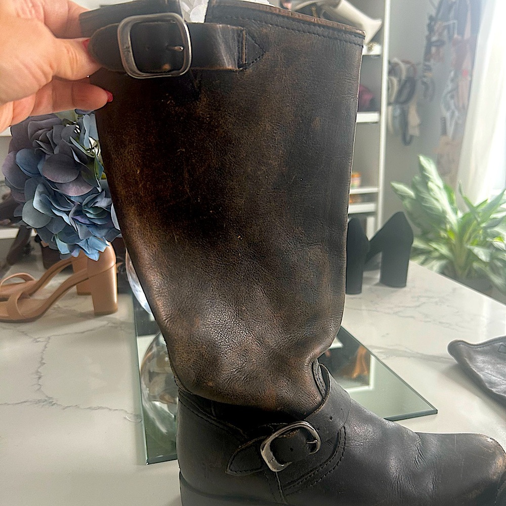 Frye Brown Combat & Moto Boots